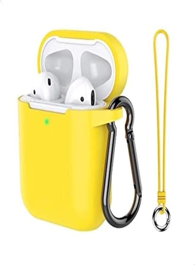 Keendex kx2327 silicone airpods cover with holding loop - yellow